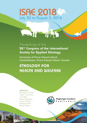 Proceedings of the 52nd Congress of the International Society for Applied Ethology: Ethology for health and welfare