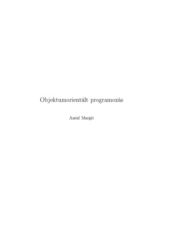 Objektumorientált programozás