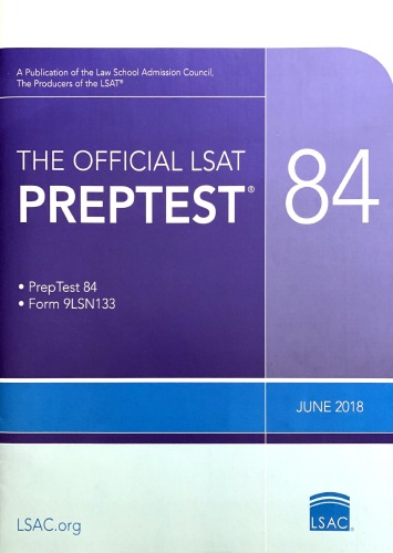 LSAT preptest 84 (June 2018)