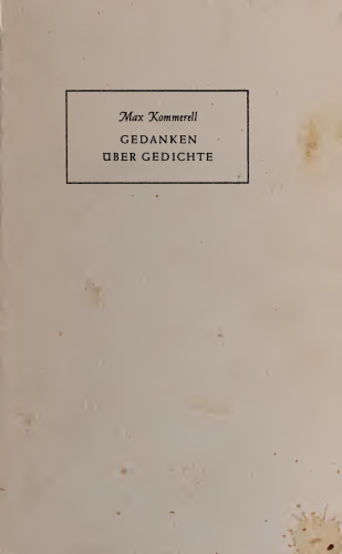 Gedanken über Gedichte