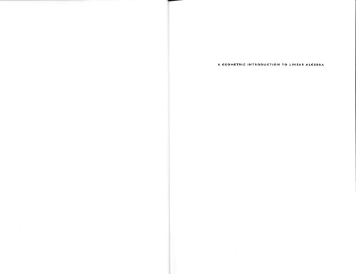 A geometric introduction to linear algebra