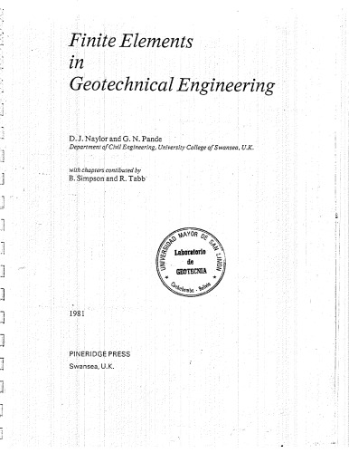 Finite elements in geotechnical engineering