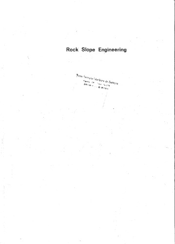Rock slope engineering