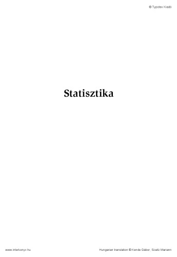 Statisztika - Statisztikai módszerek a társadalomkutatásban