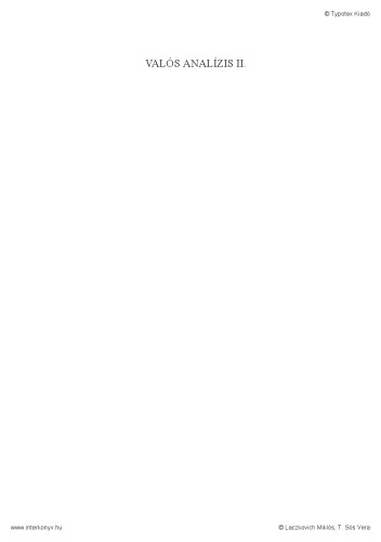 Valós analízis II.
