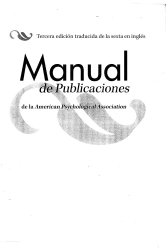 Manual de publicaciones de la American Psychological Association