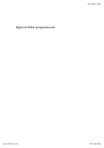 Egészértékű programozás