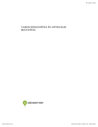 Variációszámítás és optimális irányítás