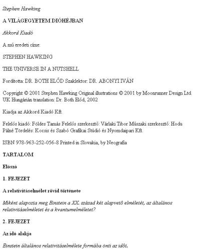 A világegyetem dióhéjban