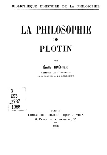 La Philosophie de Plotin