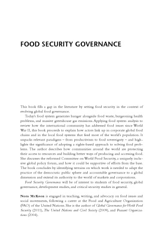 Food Security Governance: Empowering Communities, Regulating Corporations