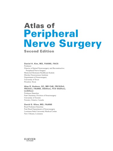 Atlas of peripheral nerve surgery