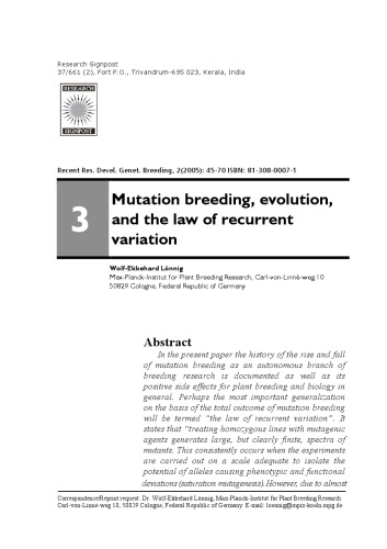 Mutation breeding, evolution, and the law of recurrent  variation