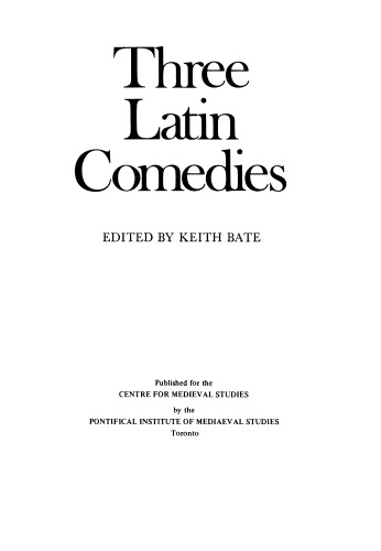 Three Latin comedies