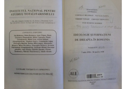 Ideologie și formațiuni de dreapta în România