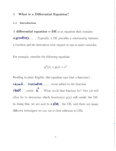 University of Guelph Math*2270 - Applied Differential Equations Course Manual