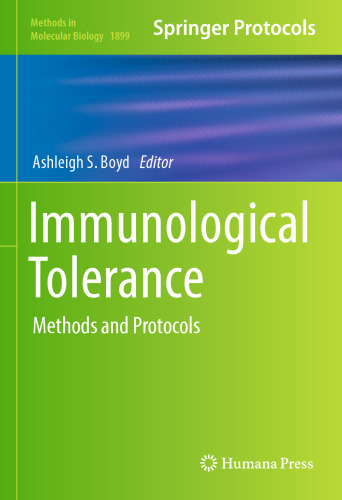 Immunological Tolerance: Methods and Protocols