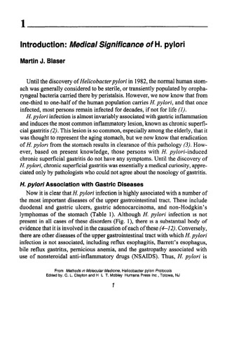 Helicobacter pylori Protocols