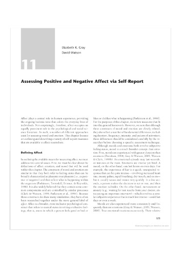 Assessing Positive and Negative Affect via Self-Report