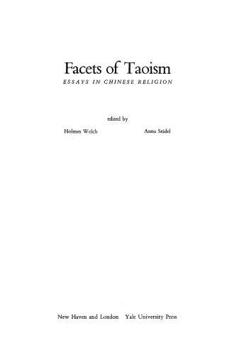 Facets of taoism: essays in Chinese religions
