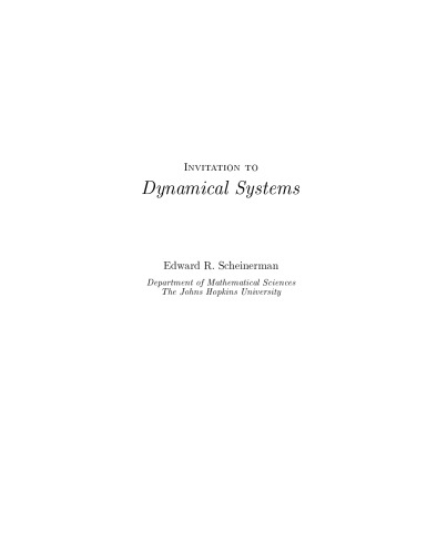 Invitation to Dynamical Systems (free version + Solutions)