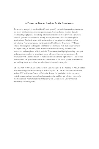 A Primer on Fourier Analysis for the Geosciences