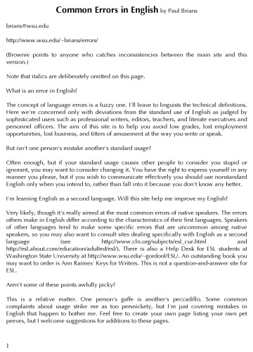 Common Errors in English Usage