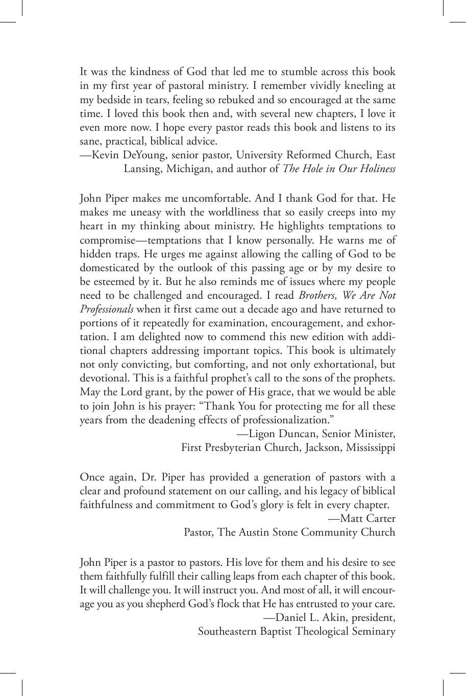 Brothers, We are Not Professionals: A Plea to Pastors for Radical Ministry