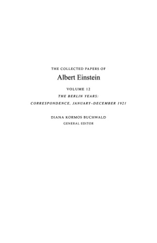 Collected papers, Vol.12: Correspondence, 1921