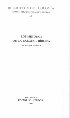 LOS METODOS DE LA EXEGESIS BiBLICA