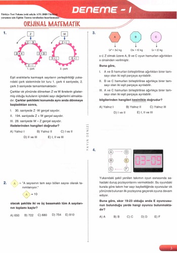 Yayın Denizi 10 AYT Matematik Deneme 1-B