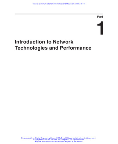 Communications Network Test and Measurement Handbook