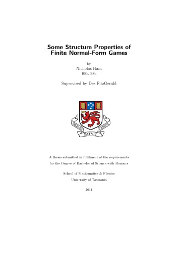 Some Structure Properties of Finite Normal-Form Games [Honours Thesis]