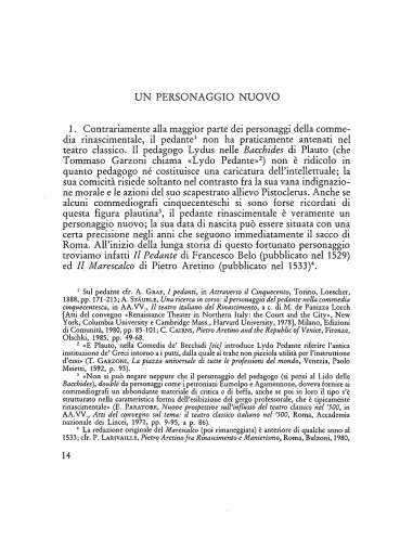Il pedante nella commedia del Cinquecento