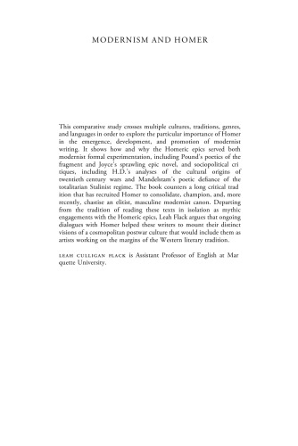 Modernism and Homer: The Odysseys of H.D., James Joyce, Osip Mandelstam, and Ezra Pound