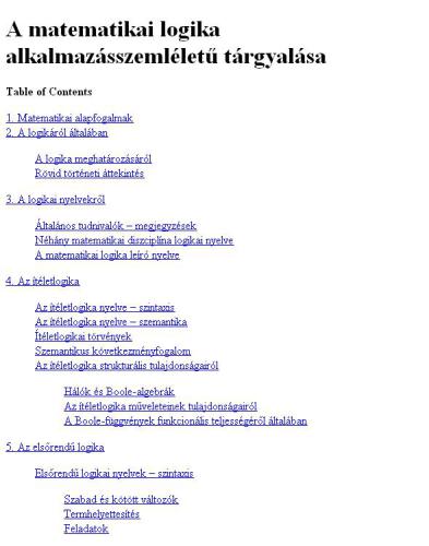 A matematikai logika alkalmazásszemléletű tárgyalása