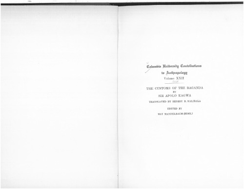 The customs of the Baganda