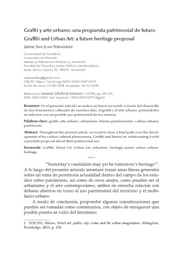 Grafiti y arte urbano: una propuesta patrimonial de futuro