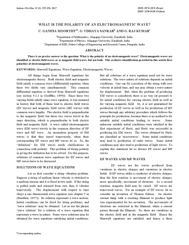 WHAT IS THE POLARITY OF AN ELECTROMAGNETIC WAVE?