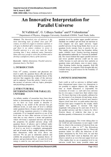 An Innovative Interpretation for Parallel Universe
