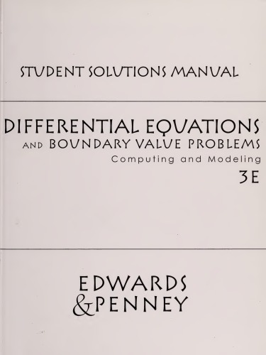 Differential Equations and Boundary Value Problems - Students Solutions Manual