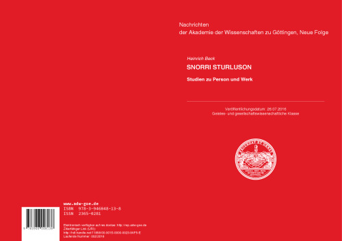 Snorri Sturluson: Studien zu Person und Werk