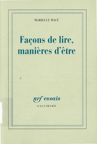 Façons de lire, manières d’être