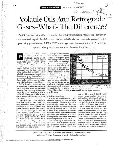 Volatile Oils and Retrograde Gases-What’s the Difference