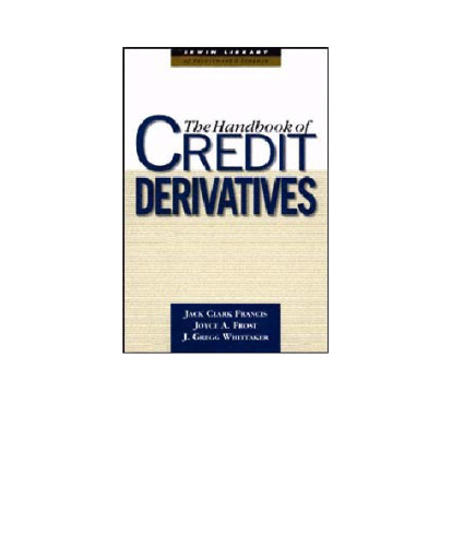 Handbook of Credit Derivatives