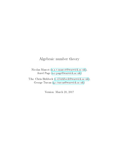 Algebraic number theory