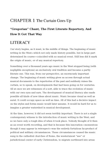 The Oxford History of Western Music, Volume 1: The Earliest Notations to the Sixteenth century