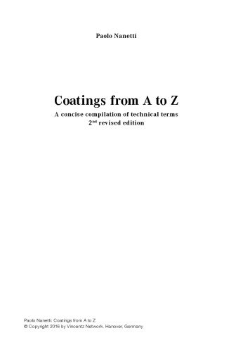 Coatings from A to Z : A Concise Compilation of Technical Terms