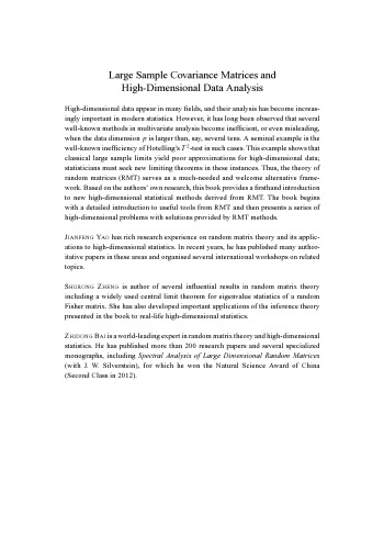 Large sample covariance matrices and high-dimensional data analysis