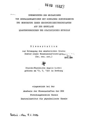 Untersuchung des Mechanismus der Zerfallreaktionen (Doktorarbeit)